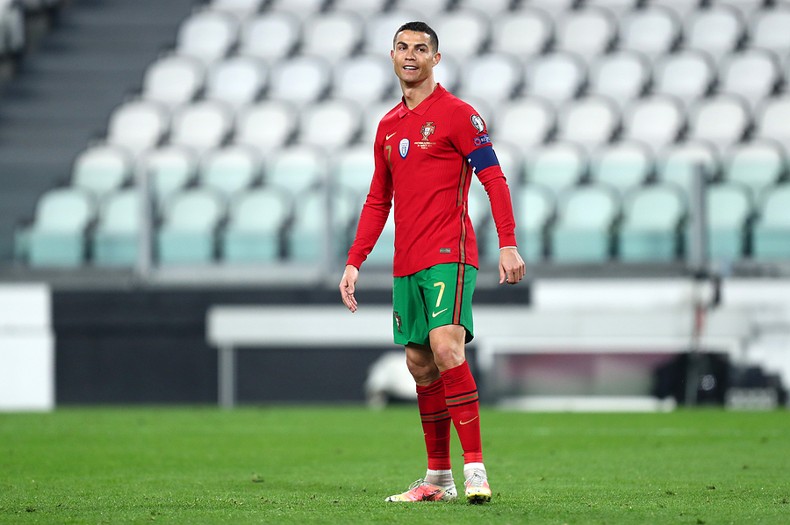 Ronaldo looking happy