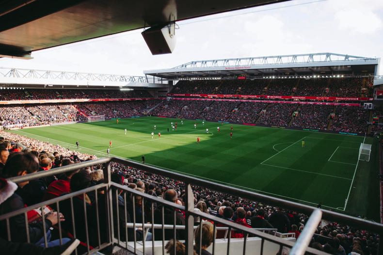 Football match view from stands
