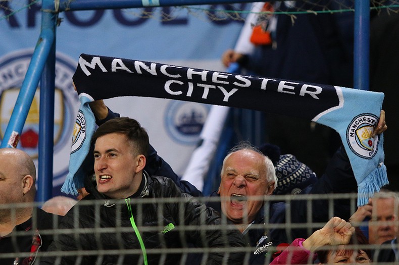 Manchester City Fans Celebrating