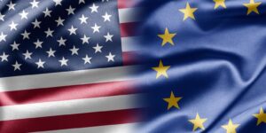 Merged USA and EU Flags