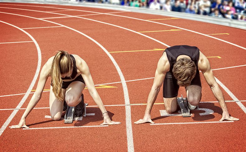 Runners on Athletics Track