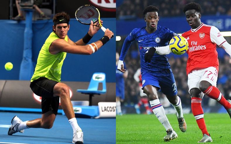 Tennis Player v Football Players