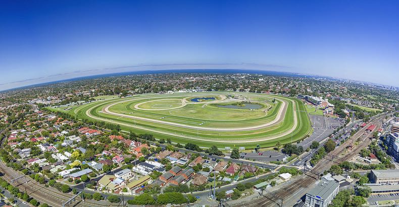 Aerial view of Caulfield Racecourse