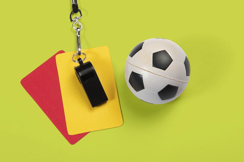 Football red and yellow card