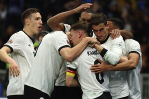 German football team celebrating win