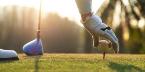 Golf tee up close