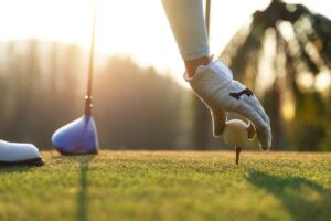 Golf tee up close