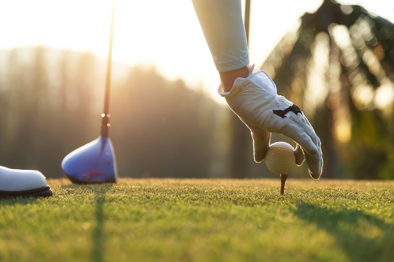 Golf tee up close