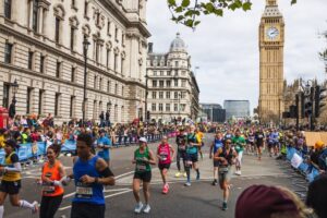 London Marathon with Big Ben in the background