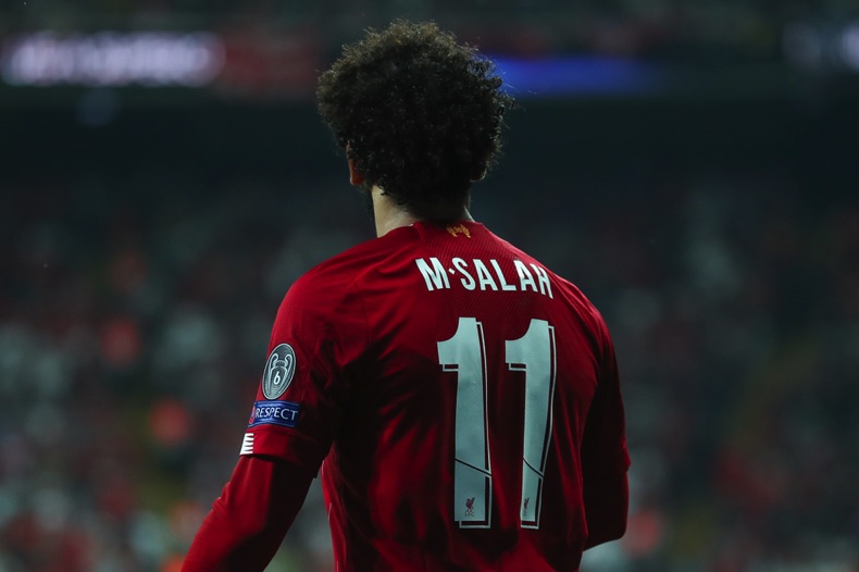 M. Salah on back of jersey