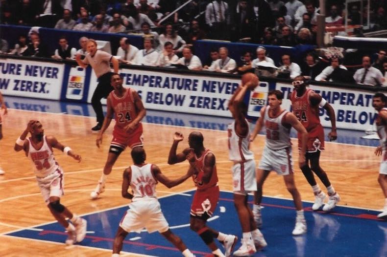Michael Jordan playing with the Chicago Bulls