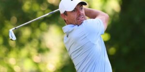 Rory McIllroy takes a swing